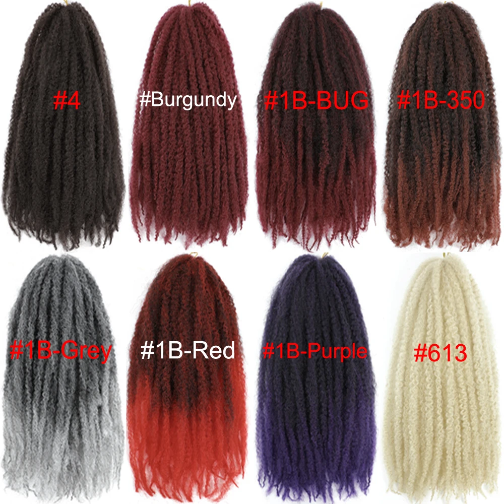 Langes Afro Marley verworrenes Flechthaar 1b 30 27 3 Farben Marley Twist Zöpfe Haar 1-3 Packungen Marley Braid Twists Haar für Frauen