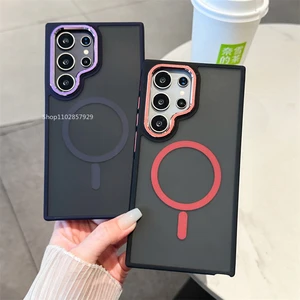 Samsung Galaxy Magnetic Telefonabdeckung Magsafe Schock Cape Wireless, Matte, Luxus, S24, S22 Ultra, S23 Plus, S23 Fe 12 Hauptverkaufsadapter PL A SMA - №11