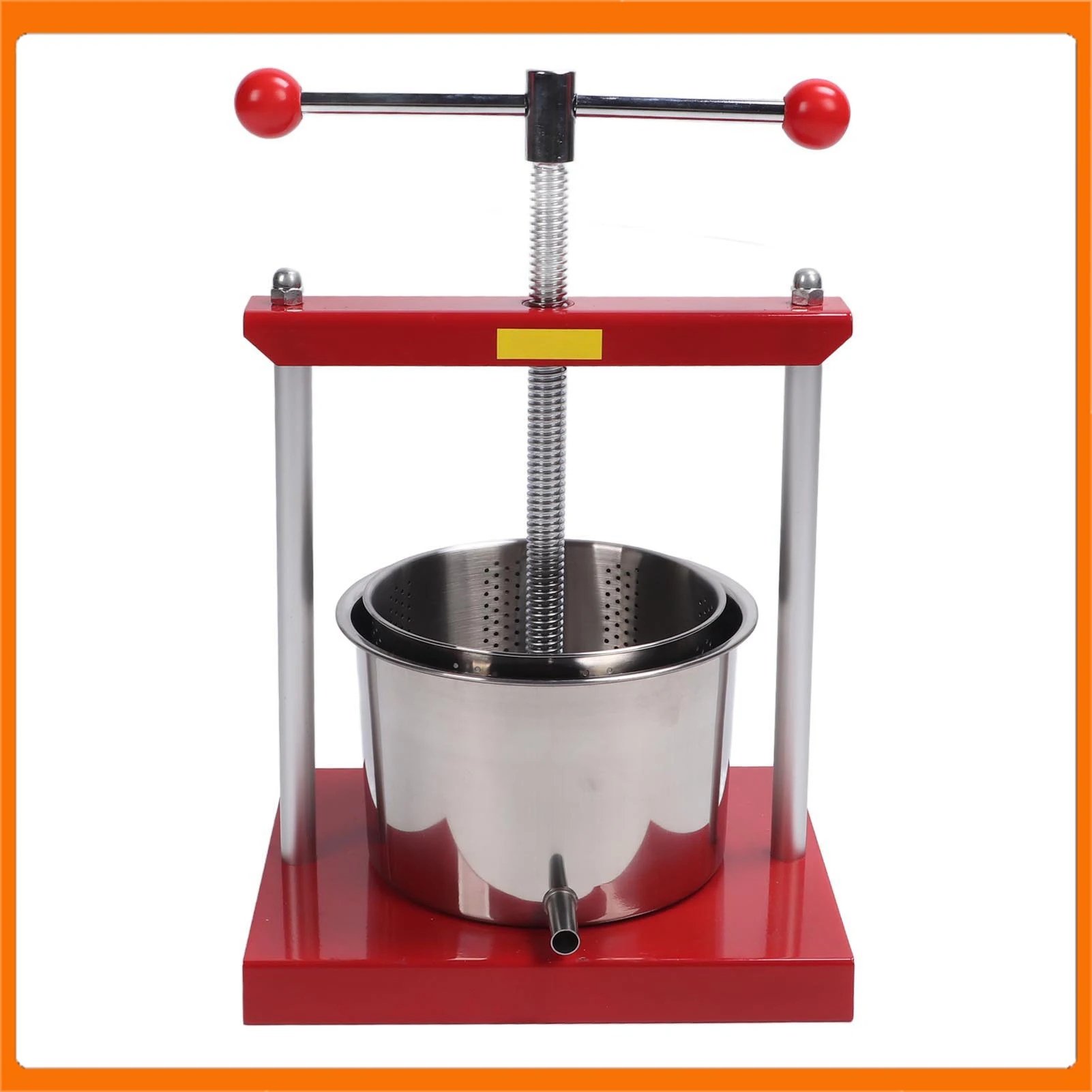 

T Handle Manual Press Manual Squeezer T Handle Herb Fruit Wine Press Multifunctional Stainless Steel Press Juicer 5.5L Capacity