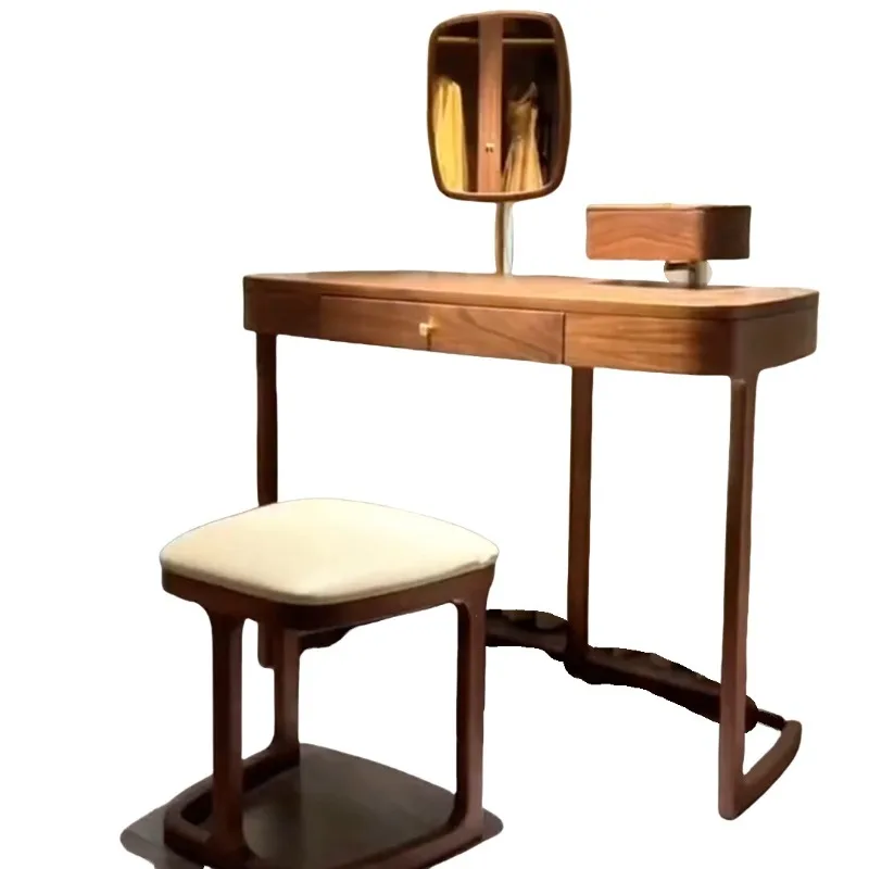 

Black walnut modern simple bedroom makeup table solid wood chest integrated