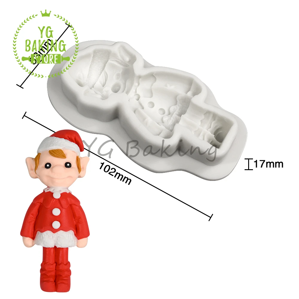 Dorica 3D Christmas Santa Claus/Deer/Snowman Silicone Mold Fondant Chocolate Mould DIY Clay Model Cake Decorating Tools Bakeware