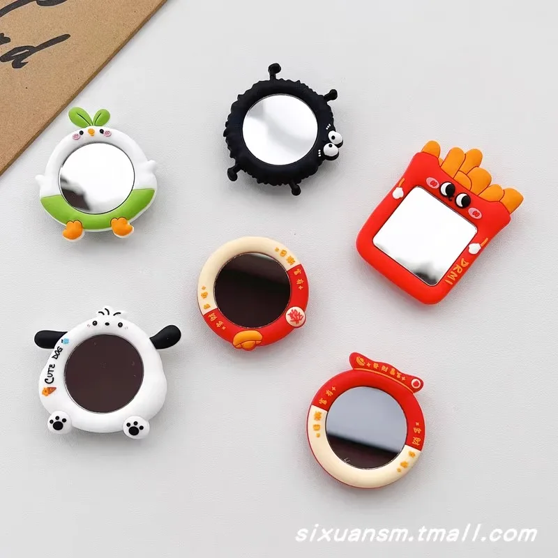 

Foldable Animal Mirror Phone Stand Pop Socket Holder Cute Makeup Compact Stretchable Anti-Drop Ring Kickstand Adhesive Bracket