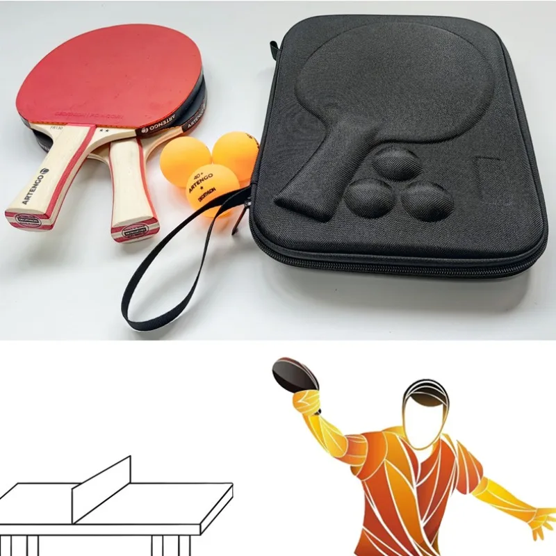 

Сумка для ракетки для настольного тенниса, портативная сумка для хранения, квадратный чехол для ракетки для пинг-понга, двойная ракетка, жесткий чехол из ЭВА, сумка для хранения