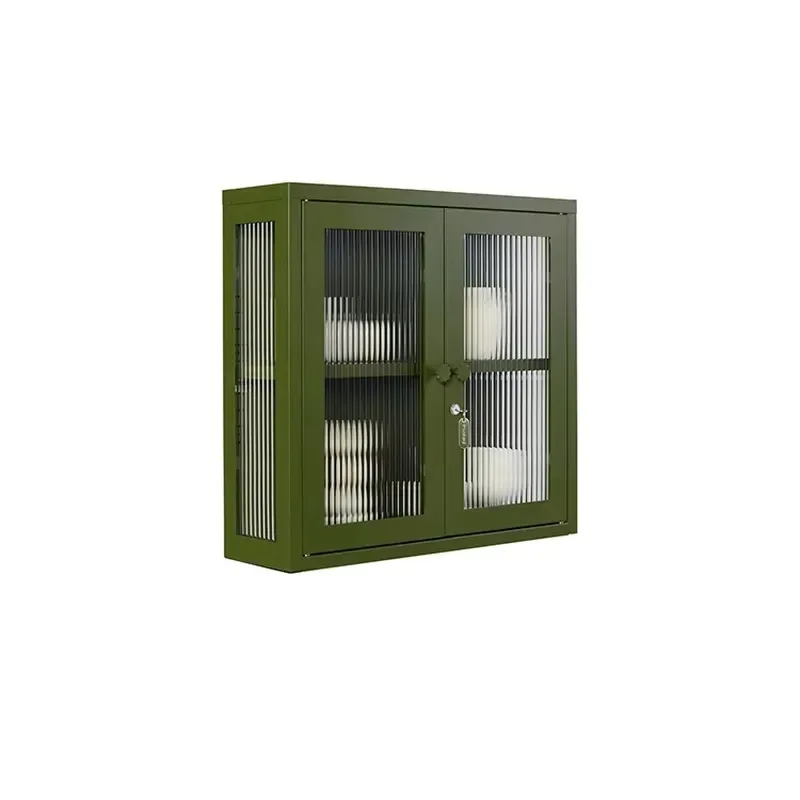 Customizable Metal Wall Mounted Lockers Height Adjustable Modern Style Multi Functional Storage for Living Room Kitchen