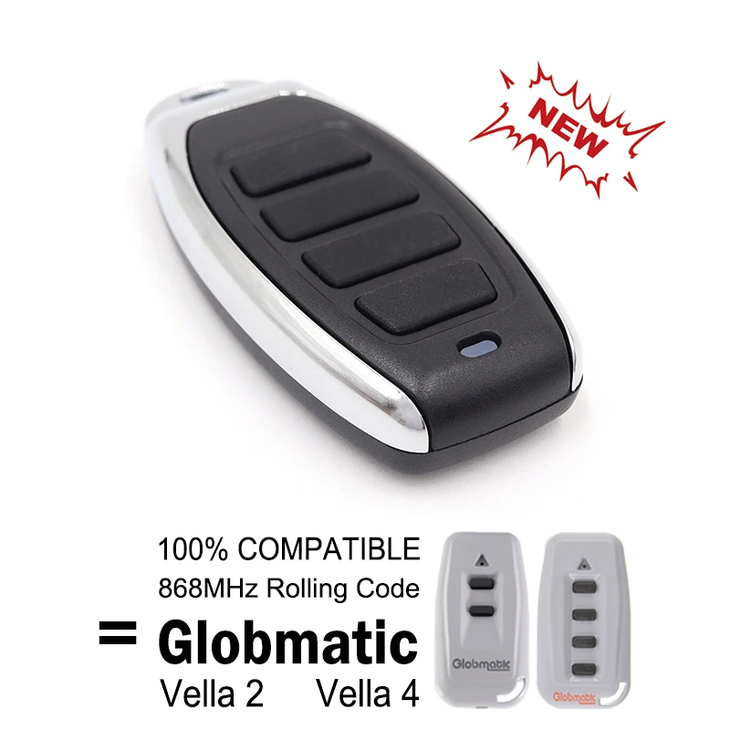 100% متوافق مع Globmatic 868 ميجا هرتز رمز المتداول باب المرآب التحكم عن بعد Globmatic Vella 2 4 Vella2 Vella4 #1