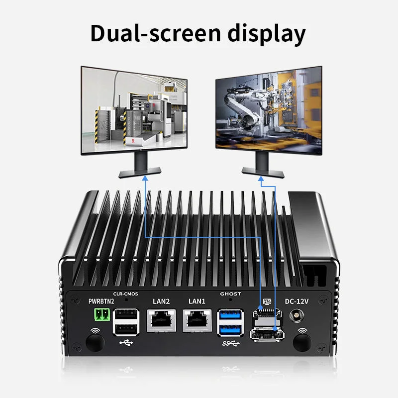Fanless Industrial IoT Mini PC Intel Core i5 8250U i7 4500U 2xGigabit LAN 2xCOM Industrial Firewall Computer Windows Home Server