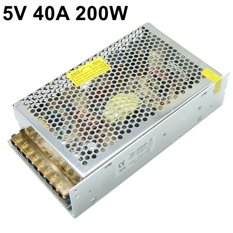 400W 5V 80A 200W 5V 40A Switching Power Supply Universal AC110V 220V To DC5V Ac to Dc Power Driver Led Display Strip Light SMPS