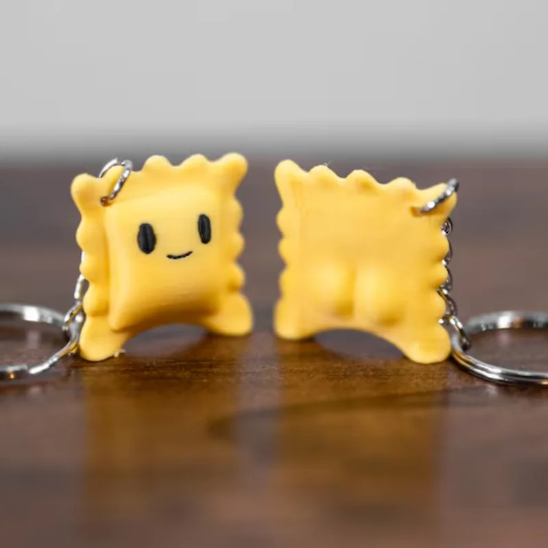 Llavero 3D de Ravioli con Forma de Trasero y Nalgas, Diseño Cardenal