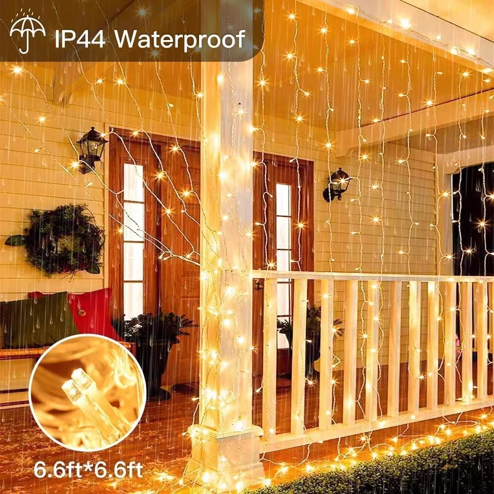 3M String Lights Holiday Wedding Fairy Light Garland Lights for Bedroom  8Mode Remote Control Curtain LED Christmas Decoration