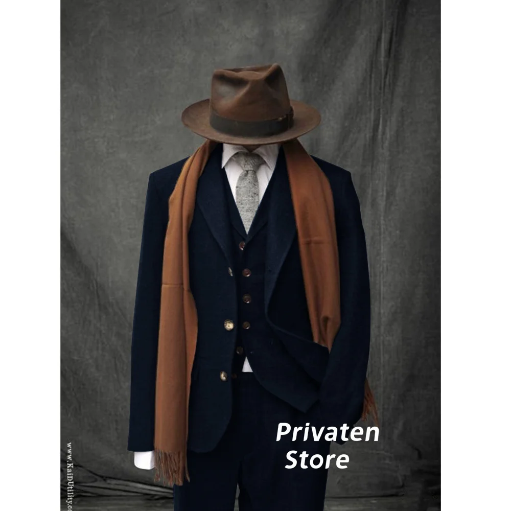 Suit Male Wedding Dresses Notched Lapel Jacket 3 Pieces Linen 2024 Luxury Clothes Full Men\'s Suit Man Vest Jacket & Pants
