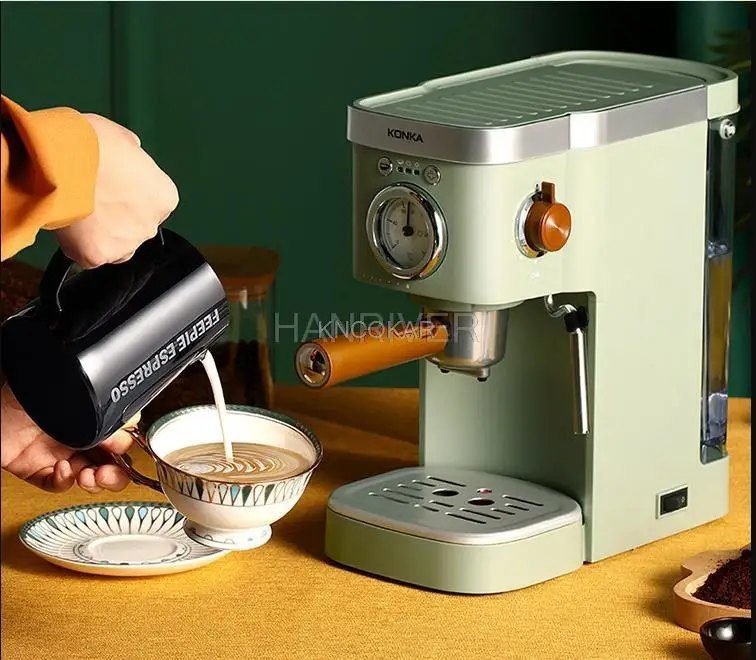 

Italiaanse Koffie Machine Espresso Pomp Type Consumenten-en Commerciële Retro Stoom Melkopschuimer Stoomboot Koffiezetapparaat