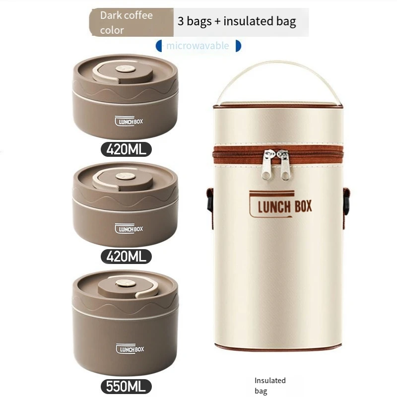 Récipient à déjeuner chaud en acier inoxydable, boîte à bento thermique portable pour aliments