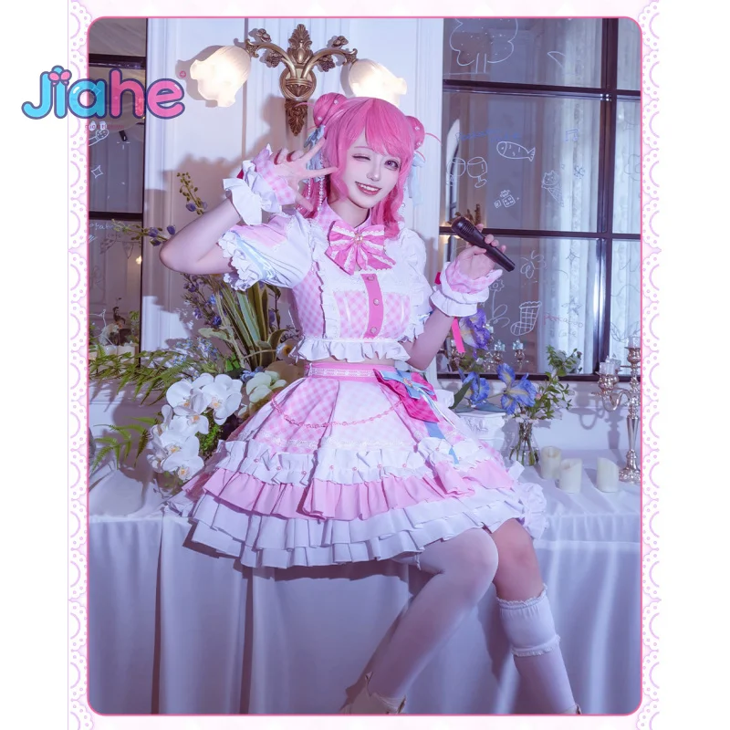 Anime Maruyama Aya BanG Dream!Cosplay Costume Women Sweet Lolita Dress Headwear Socks Props Wig Set Halloween party Uniform