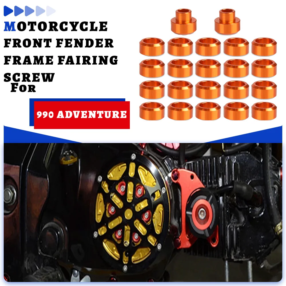 FOR 990 ADVENTURE /S/R 2006-2013 2012 2011 2010 2009 2008 2007 Aluminum Front Fender Frame Fairing Screw Motorcycles Accessories