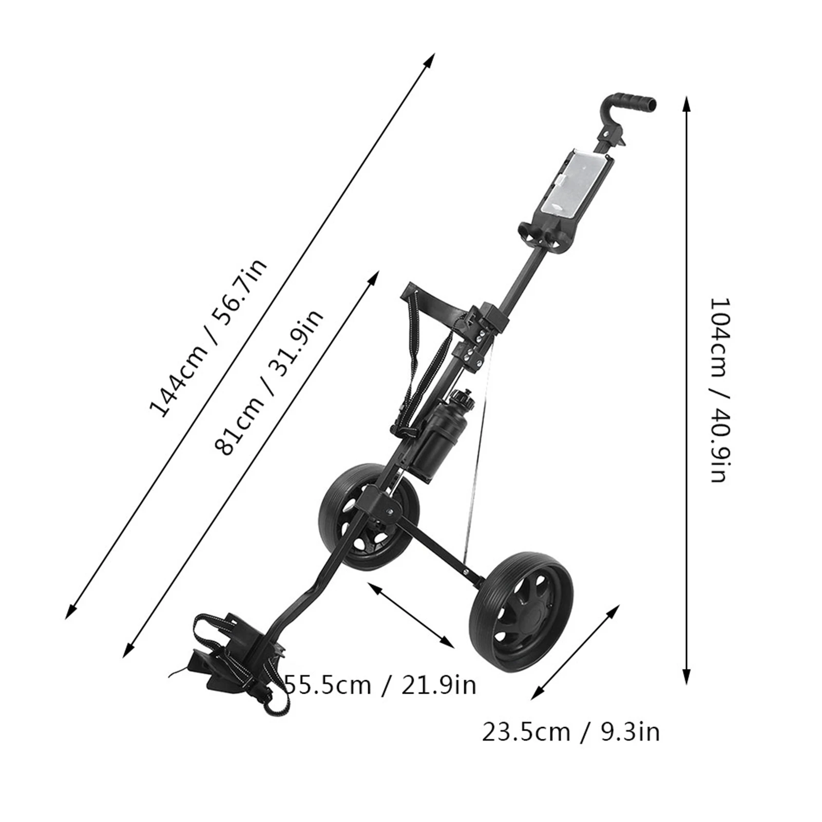 عربة جولف متعددة الوظائف قابلة للطي ، عربة سحب دفع ، معدات الدورة ، عجلتين #3