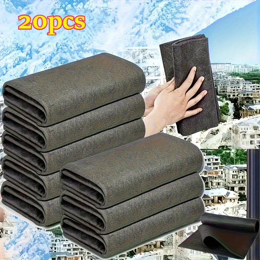 Paquete de 20 paños mágicos para limpieza de vidrio, toallas de microfibra gruesas sin residuos, ideales para ventanas, espejos, cocina, superficies de baño