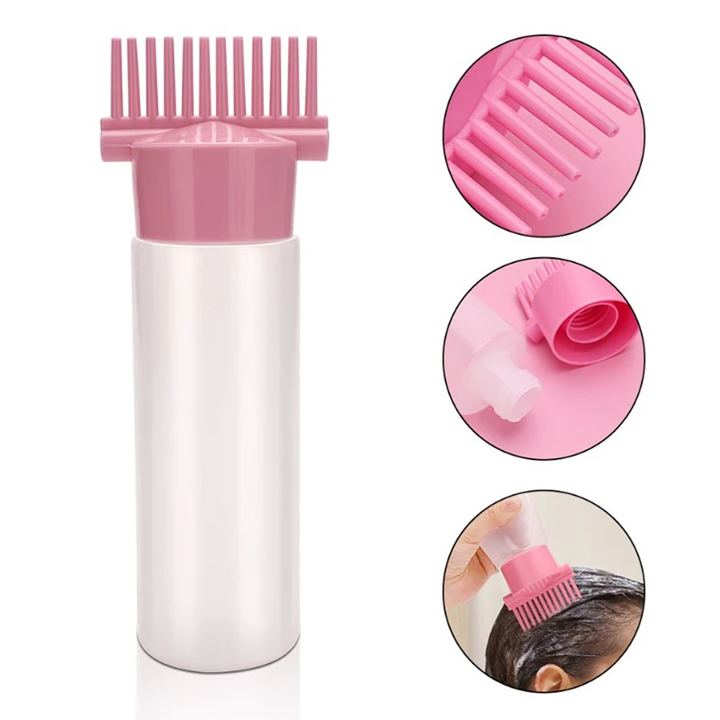 Hair Dye Refillable Bottle Applicator Medicine Comb With Scale Hair Massager Brush Salon Home Hairdressing Styling Tools