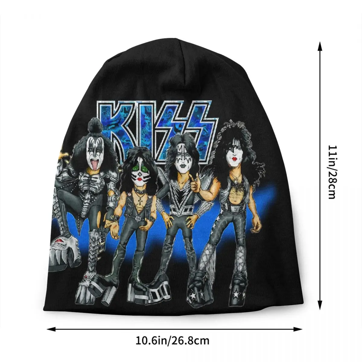 Custom Kiss Band Rock Roll Skullies Beanies Caps For Men Women Unisex Streetwear Winter Warm Knitting Hat Adult Bonnet Hats