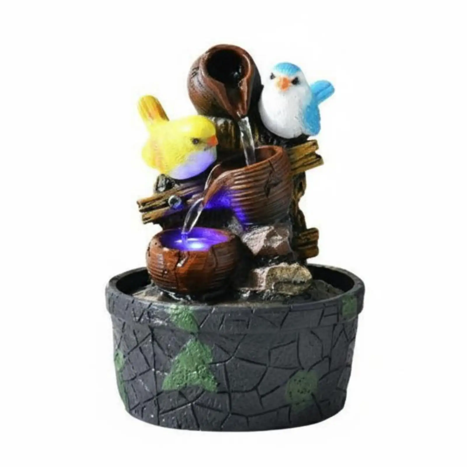 Feathered Friend Water Feature Decor Quiet Pump Mini Indoor Water Feature