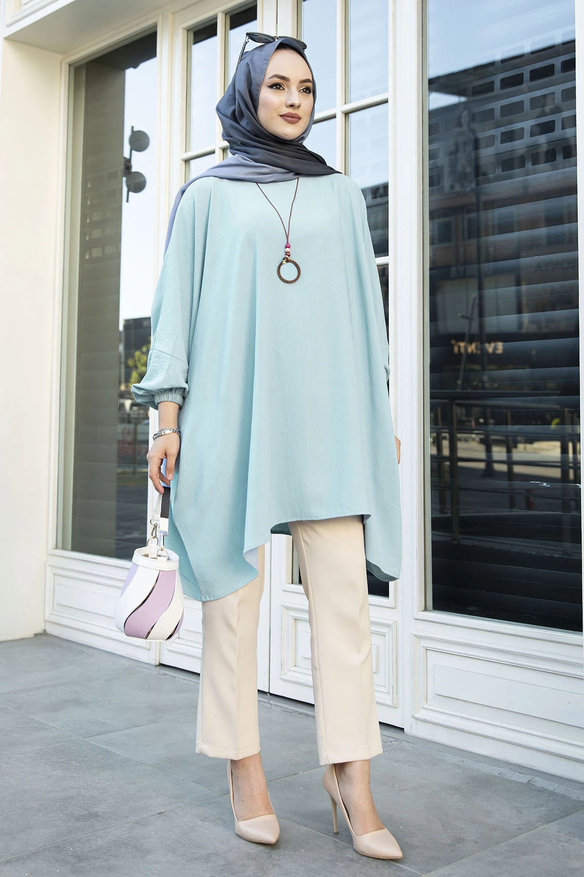 Bat Sleeve Aerobin Tunik TH-Water Blue