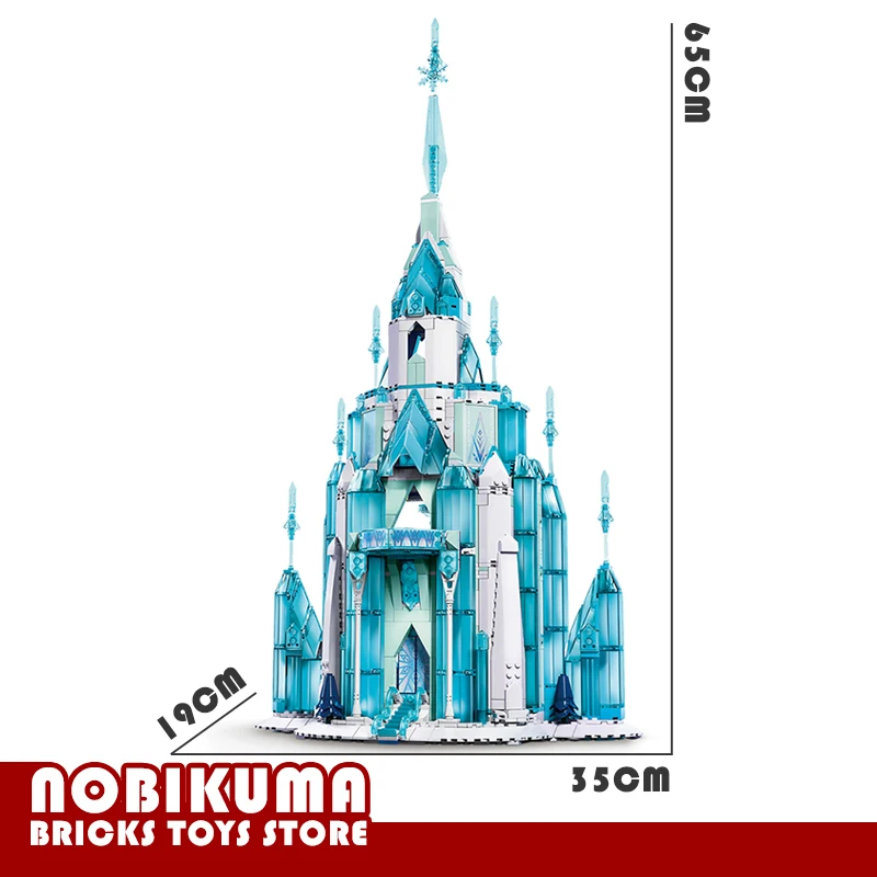 1700+Pcs Disney Frozen Castle Blocks Model Queen Elsa Anna Princess Palace Building Bricks 43197 Children Toys Girl Friend Gifts