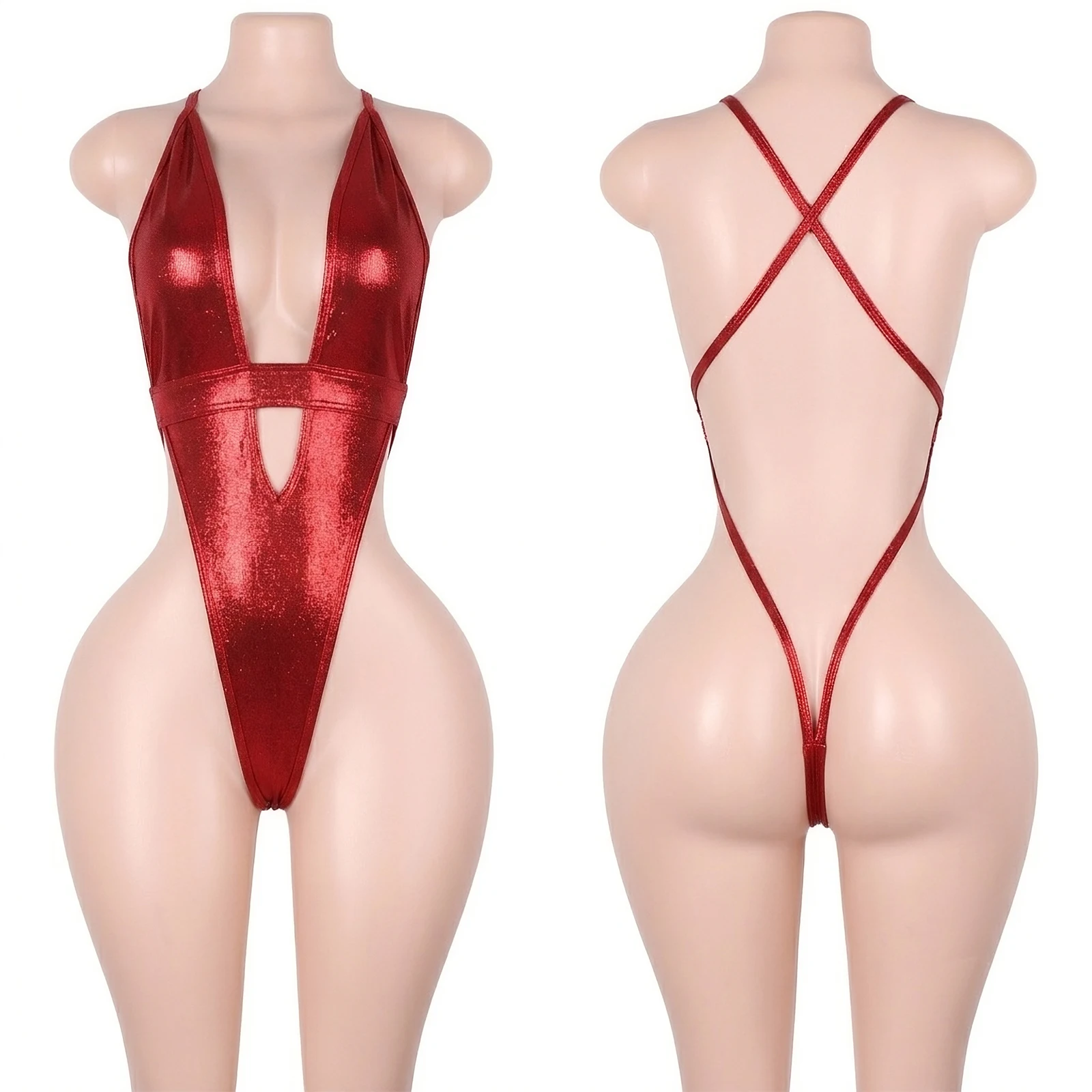Wholesale Exotic Dance Wear Night Club Costumes Performance Wear Diamond Bodysuits Fishnet G-String Stripper Apparel Thong Set
