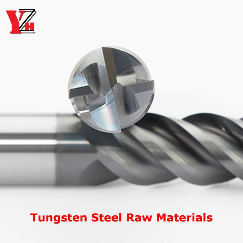 YZH OSG Coated HRC70/HRC75 End Mill Special For Stainless Steel High Hardness  4 Flute CNC Diameter 1-20mm 1.5-11.5mm