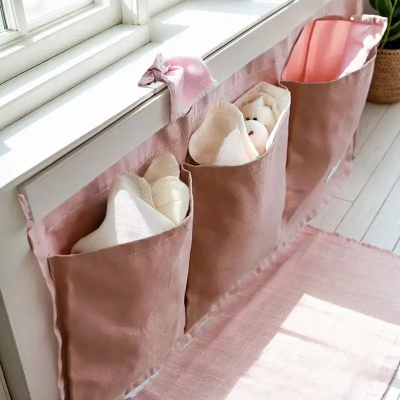 Baby fence bedside storage hanging bag, baby bedside storage bag, baby stroller multifunctional hanging toy storage bag