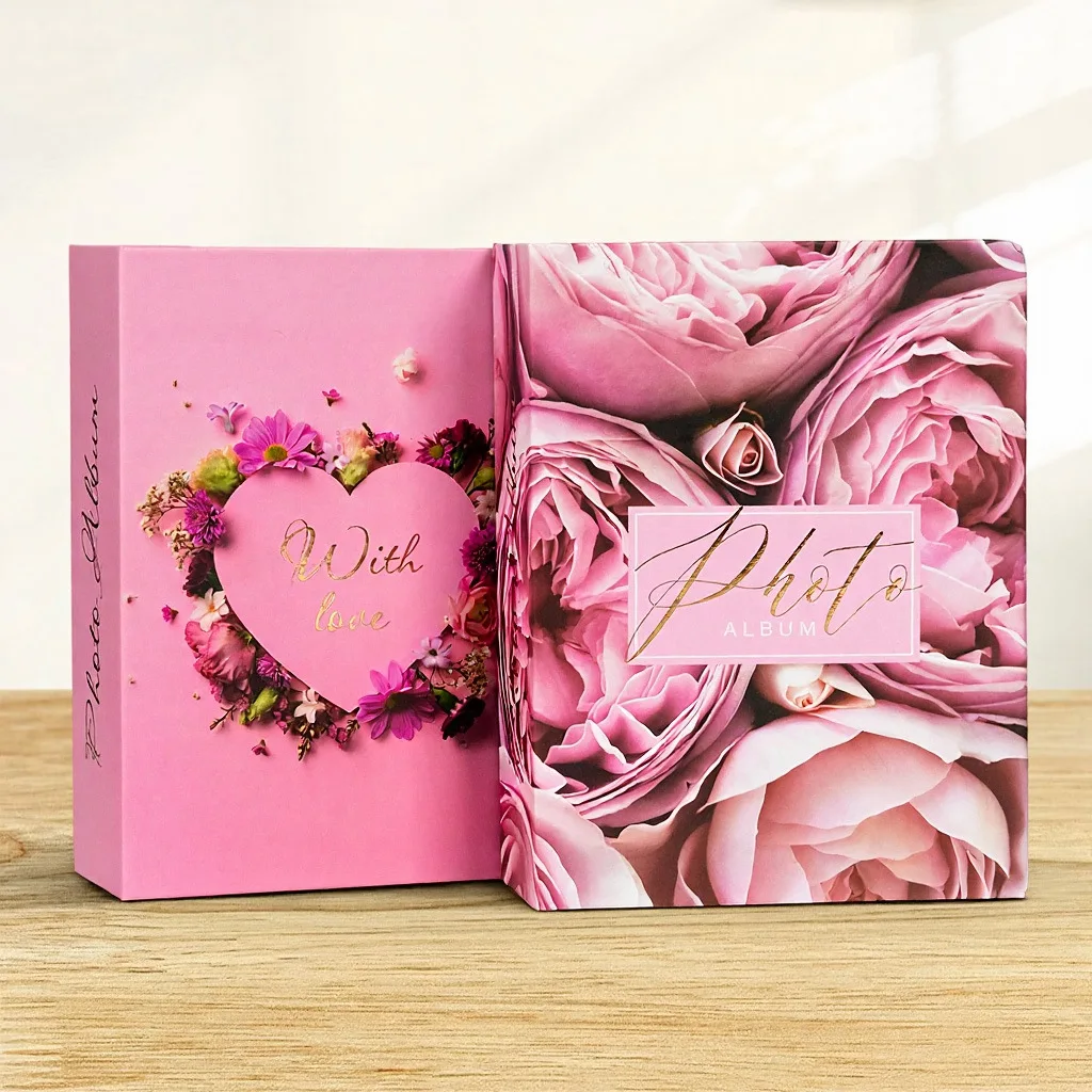 

6 Inch 100-Pocket Gold Foil Insert Photo Album Exquisite Design for 4x6 Photos, Perfect for Wedding & Family Gifts
