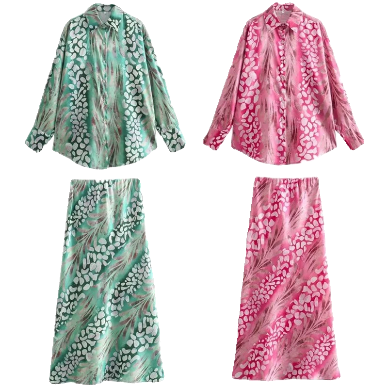 

Весна 2024, женская модная шелковая атласная юбка с высокой талией и принтом, универсальная качественная одежда, ансамбль для молодых профессионалов...