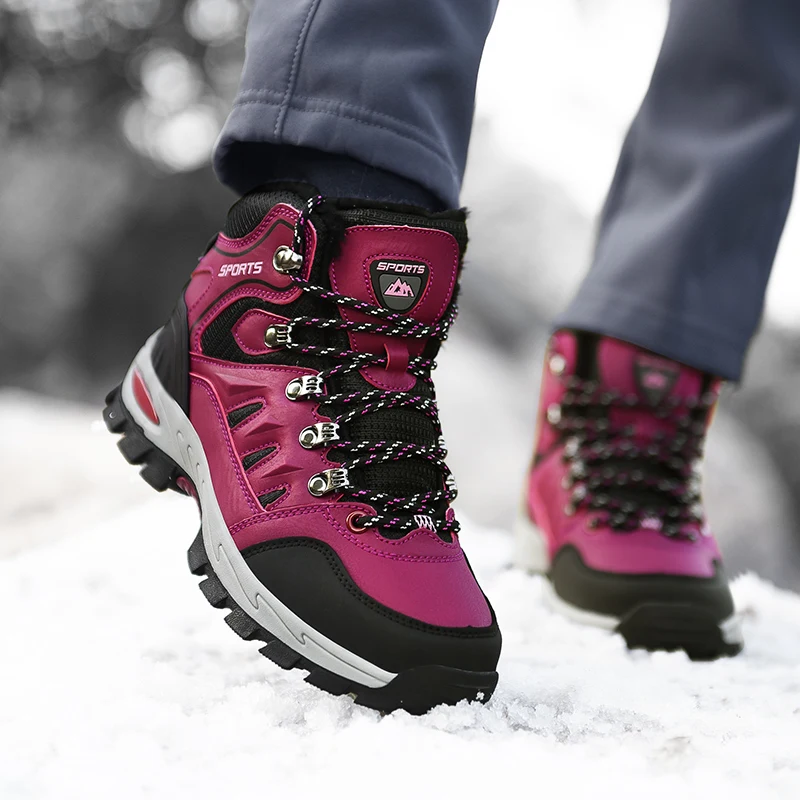 Mens Boots Climbing Hiking Shoes Waterproof Sneakers Man Winter Outdoor High Quality Non-Slip Sneaker Forest Trekking Snow Boots