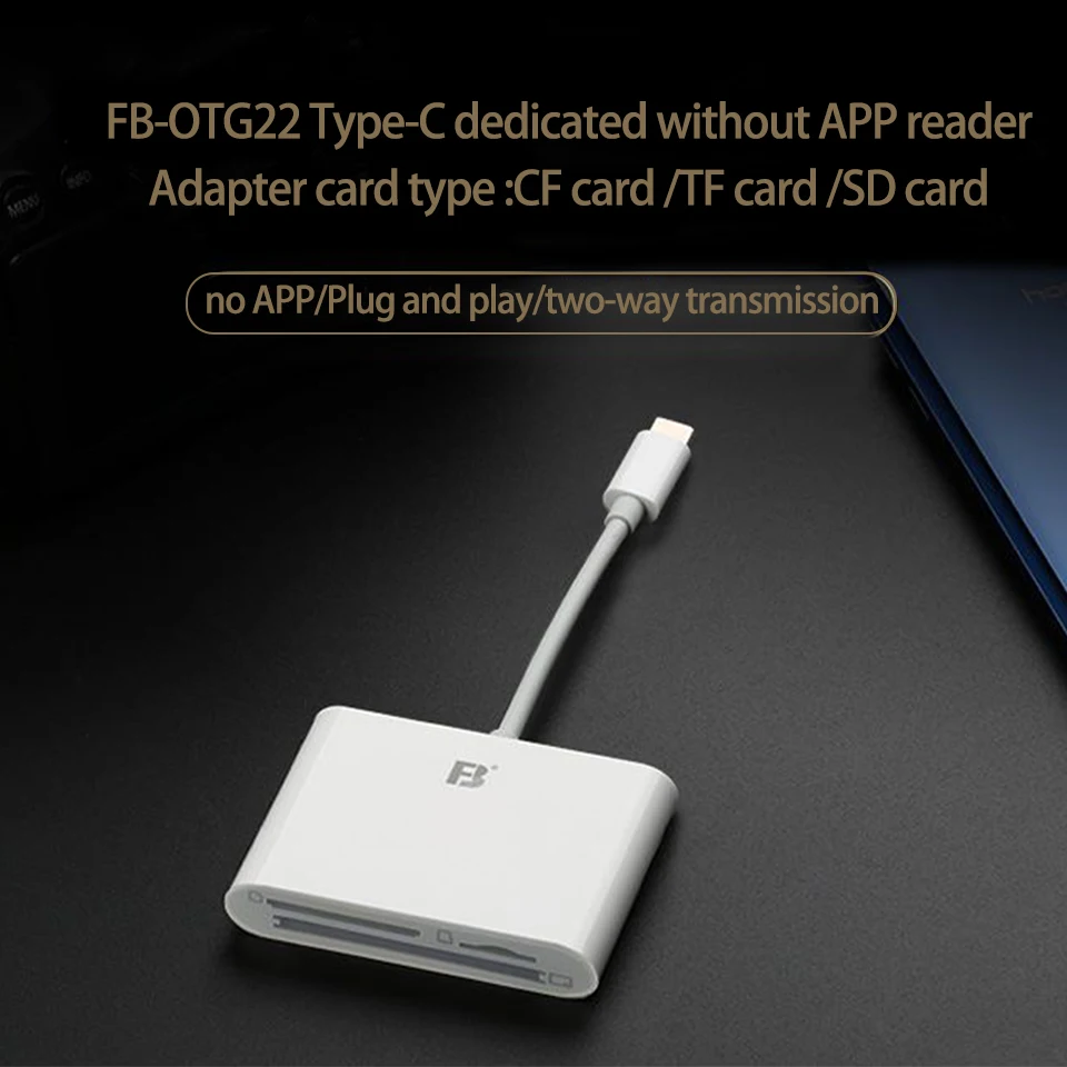 FB OTG22 Typ-C Card Reader Supports Bidirectional Transmission without APP CF TF SD Card Slot For Mobile Tablet Cameras