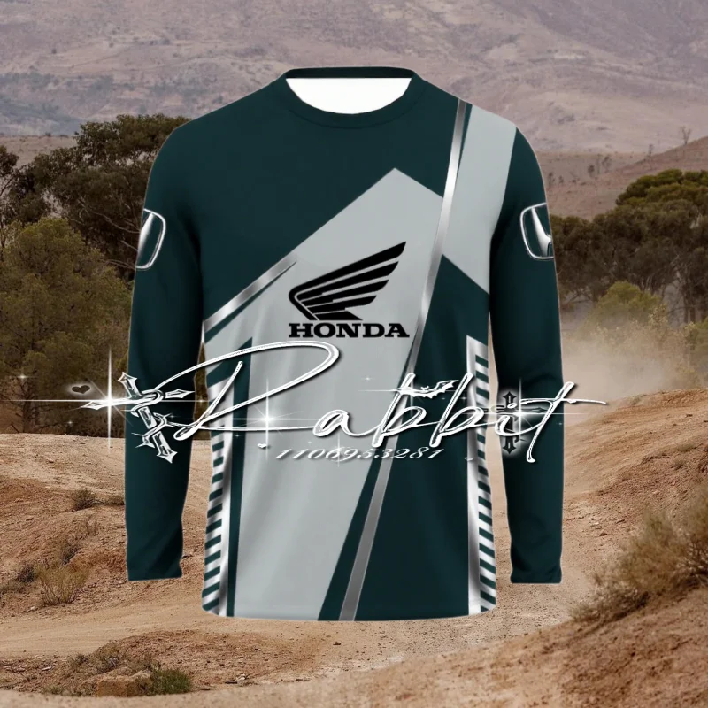 

OutdoorExtreme Sports Cycling Quick Drying Long Sleeved Shirt Men's Honda Team Motorcycle RacingFashionable Long Sleeved T-shirt