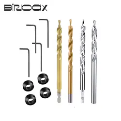 9/9.5mm Twist Step Drill Bit With Stoper Locator For Kreg Jig Guide Manual Pocket Pilot Hole Depth Stop Collar 1/4 Hex Round