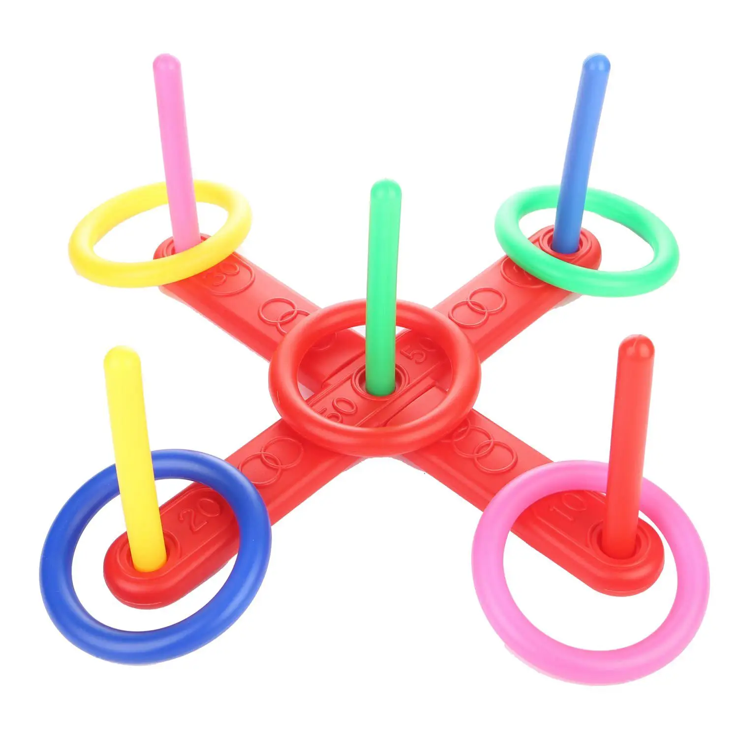 

AM-Ring Toss Game Quoits Hoopla Set Quiots Pegs Rope Target Kids Garden