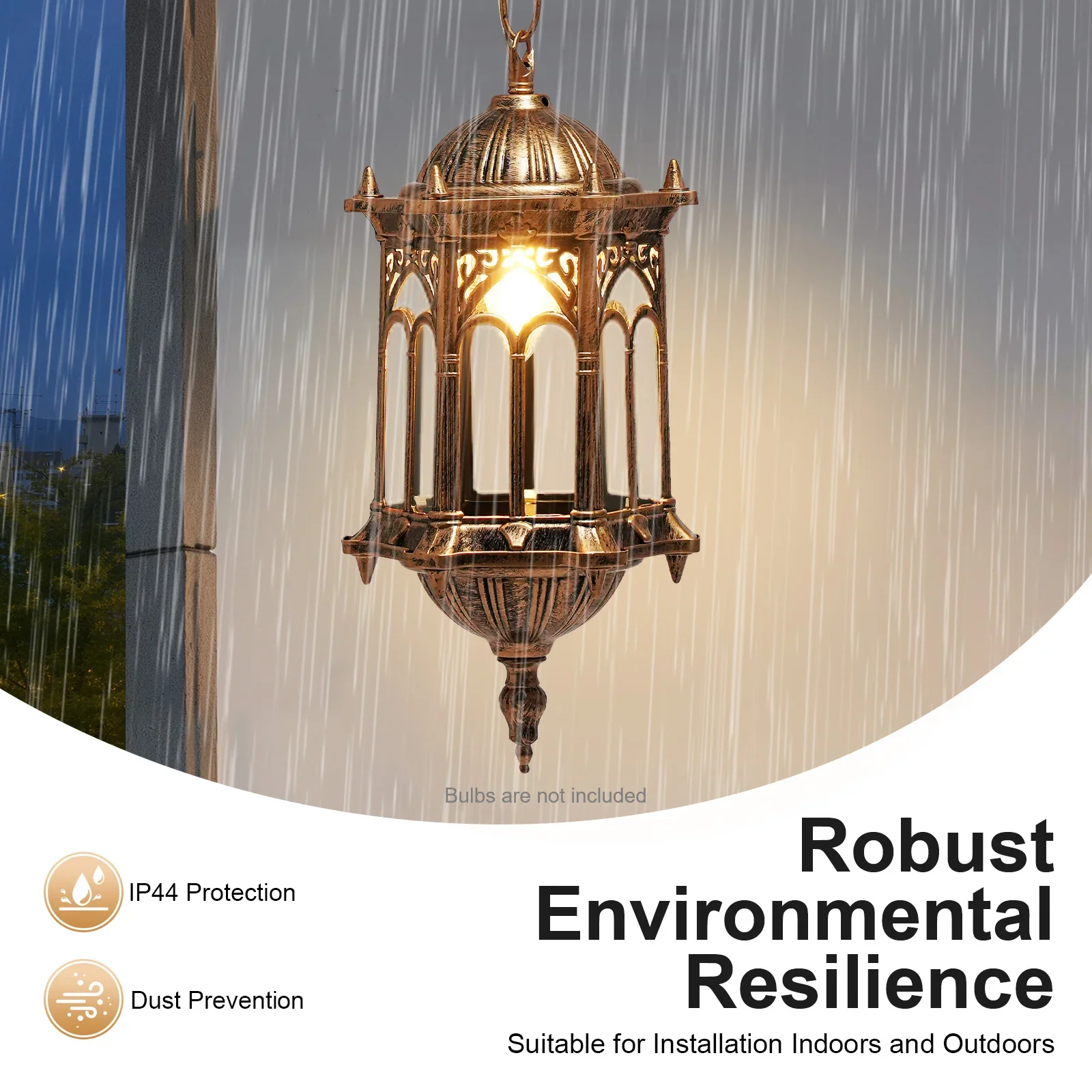 

Vintage Glass Lampshade Decorative Pendant Light , Antique Pendant Light Waterproof Outdoor Light for Patio,Garden,Yard, Balcony