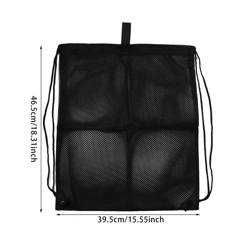 Heavy Duty Mesh Drawstring Backpack Bags Multifunction Ventilated Bag For Soccer ball, Gym Sports Equipment Storage Beach Toys