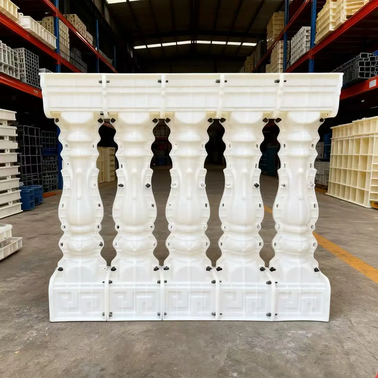Barandilla de orquídeas de estilo chino para uso doméstico, 1,0 m de largo (cinco columnas pequeñas en total), molde de barandilla de columna romana, valla de villa de estilo europeo, modelo de cemento fundido en separado, barandilla de balcón DIY, reutilizable, fácil de operar