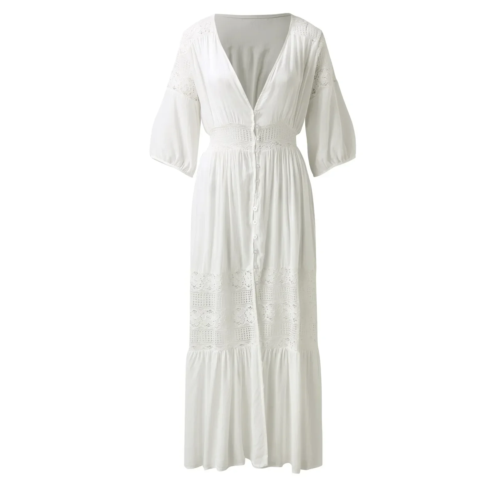 المرأة الشيفون بيكيني التستر رايون الشاطئ البلوزات كيمونو سترة طويلة شبكة ملابس السباحة في الهواء الطلق رداء أنيق الصيف ملابس السباحة