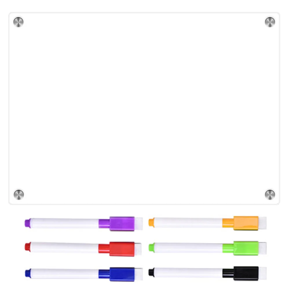 Clear Magnetic Refrigerador White Board, Pendurado Dry Erase, Calendário acrílico para geladeira