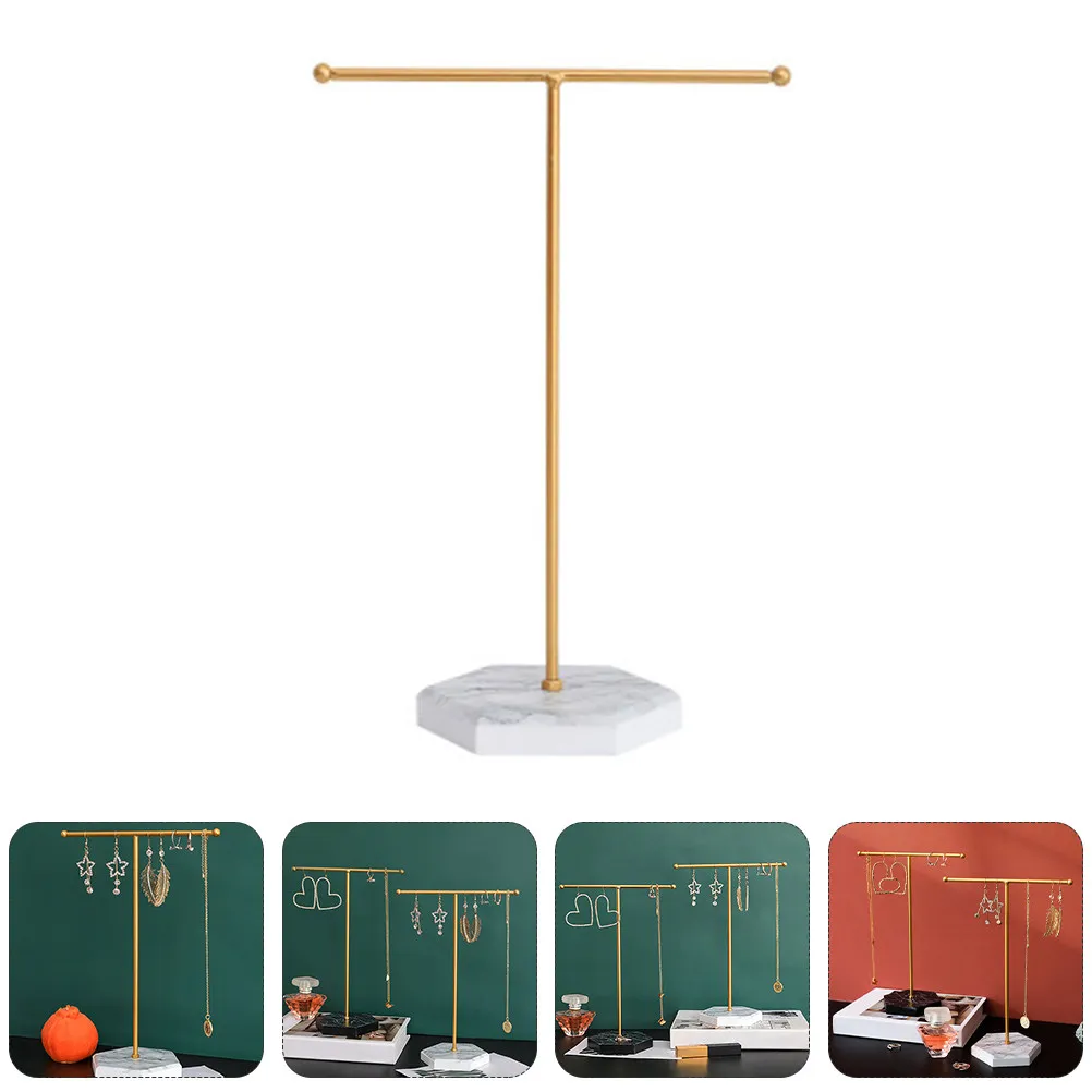 

Подставка для украшений с мраморным узором, 1 шт., Т-образная, для серег, съемная, металлическая, органайзер для хранения украшений, для дома и магазина