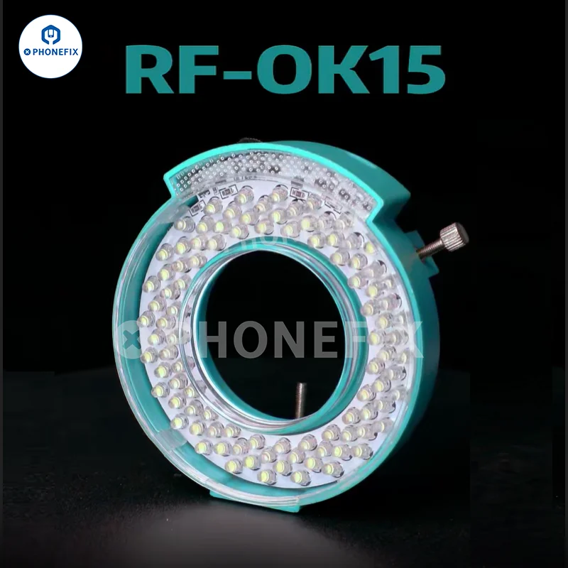 

Лампа для микроскопа RF4 RF-OK15, 96 светодиодов, кольцевая подсветка для ремонта мобильных телефонов, печатных плат, материнских плат, инструмент для дополнительного освещения при пайке