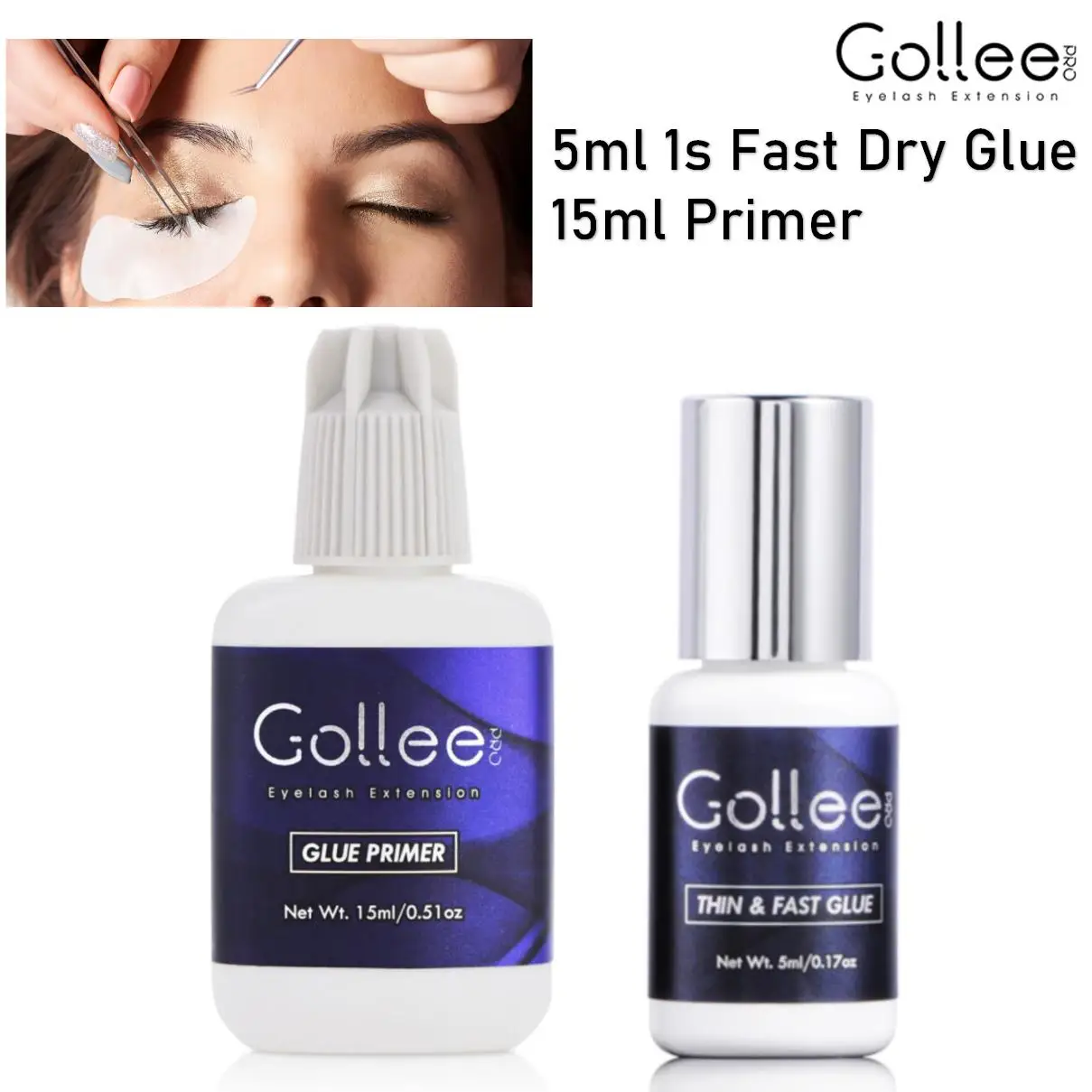 Cola para extensão de cílios, 5ml, irritação de secagem rápida, mais longa 1s, retenção de cola, limpador de cílios, primer, limpeza profunda, óleos de proteínas