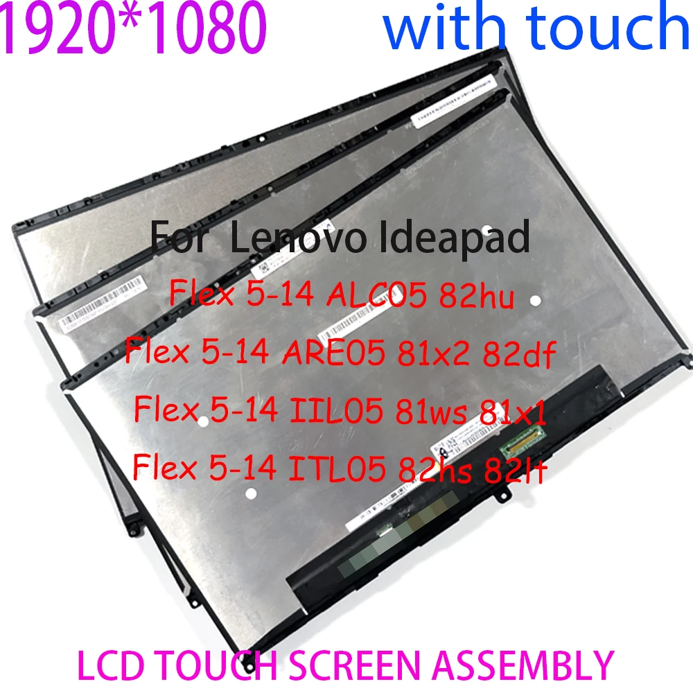 Display Lcd para Lenovo Flex 514alc05 82hu 5-14are05 81×2 82df 5-14iil05 81ws 81×1 5-14itl05 82hs 82lt Montagem da Tela de Toque 14
