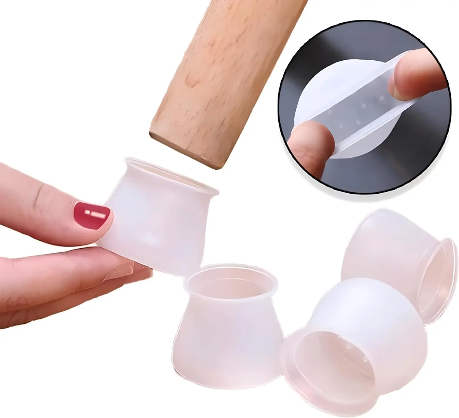 PVC Furniture Legs Protection Cover Table Feet Pad Floor Protector For Chair Leg Floor Protection Anti-slip Table Legs Pad