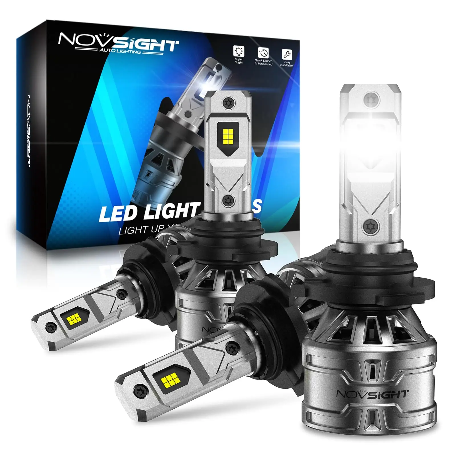 

NOVSIGHT N61 General Series | 9005 9006 Combo LED Bulbs Stable Output 60W 13000LM 6500K White | 4 Bulbs