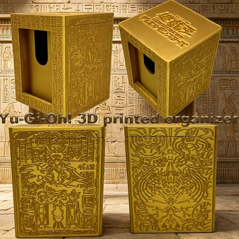 Экологичная коробка-органайзер для карт Yu-Gi-Oh с 3D-печатью и выдвижным лотком, настольное украшение с тиснением, подарок для коллекционеров аниме