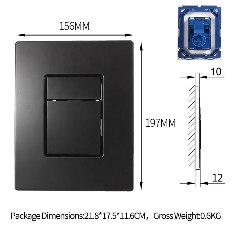 

Dual Flush Push Button Plate in Black Compatible with Grohe SKATE COSMOPOLITAN 38966KF0