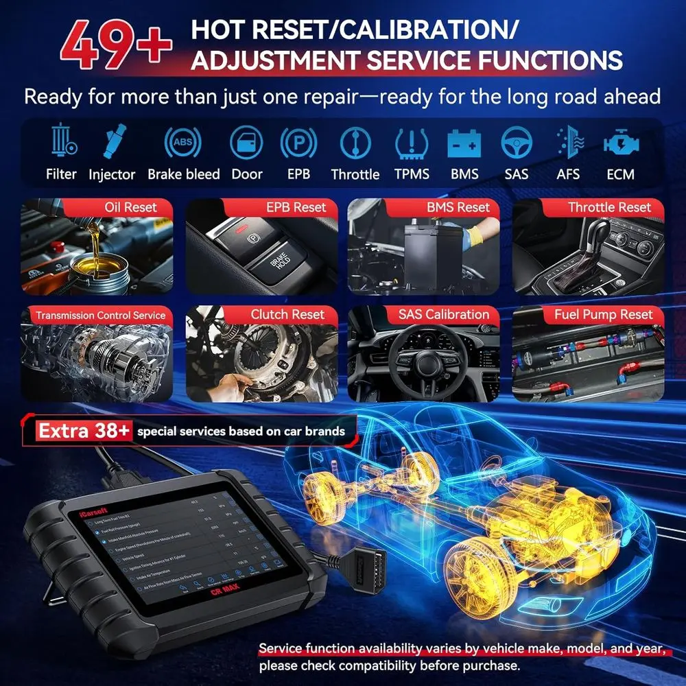 Bidirectional Scan Tool, CR Max 2 Diagnostic Scanner for All Vehicles, Full System 49 Resets+46 Extra Services, 40000+Active Tes