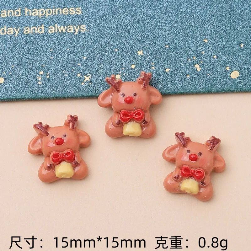 Christmas Girl Resin Cabochons Flatback for Scrapbook 20pcs Christmas Father Home Decoration Accessory Cute  DIY Slime Charms